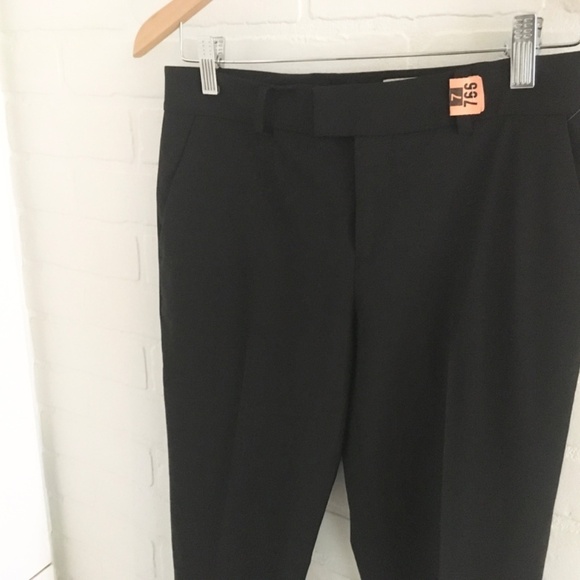 Club Monaco Women’s Trousers Ankle Pants Darted Pockets Tropical Wool Black 00 - Picture 2 of 13